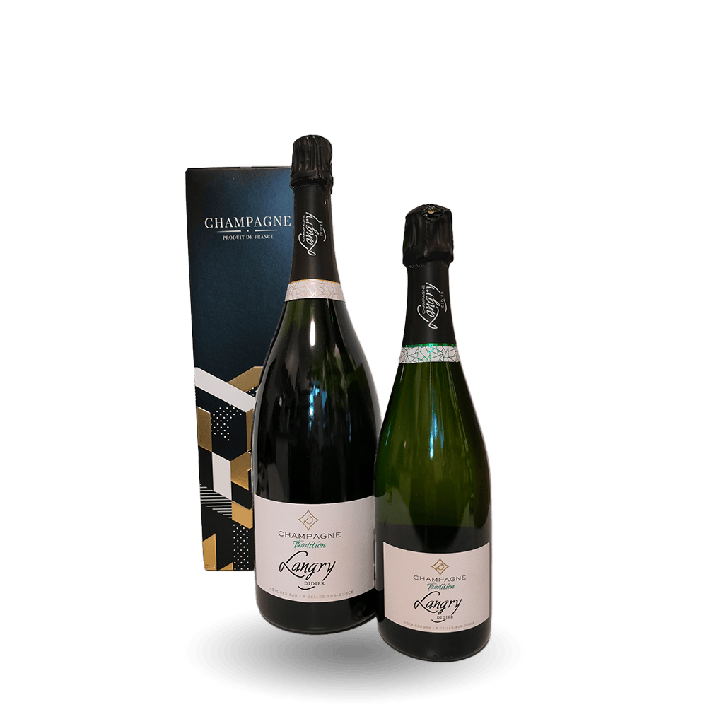 Didier Langry - Champagne Cuvée Tradition Brut Magnum díszdobozban - 2. kép